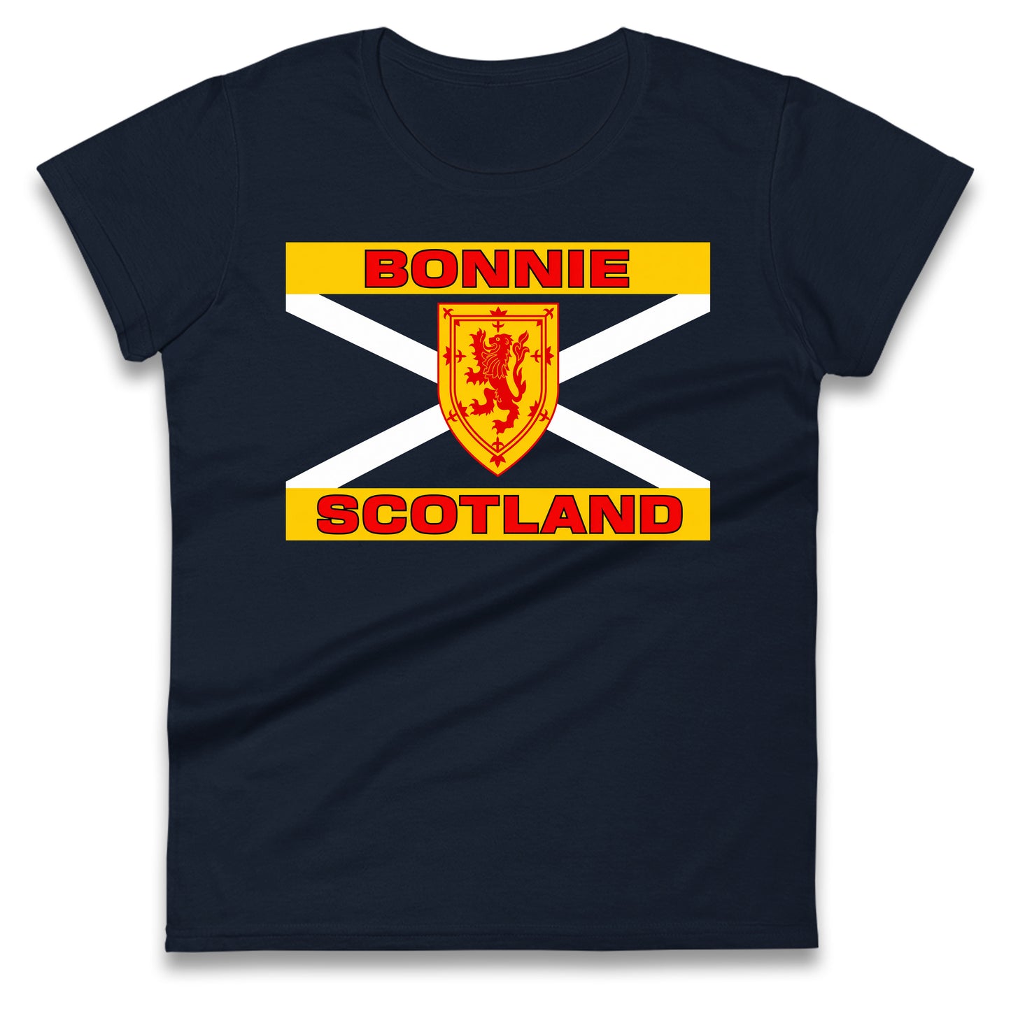 Bonnie Scotland Football Flag Ladies T Shirt