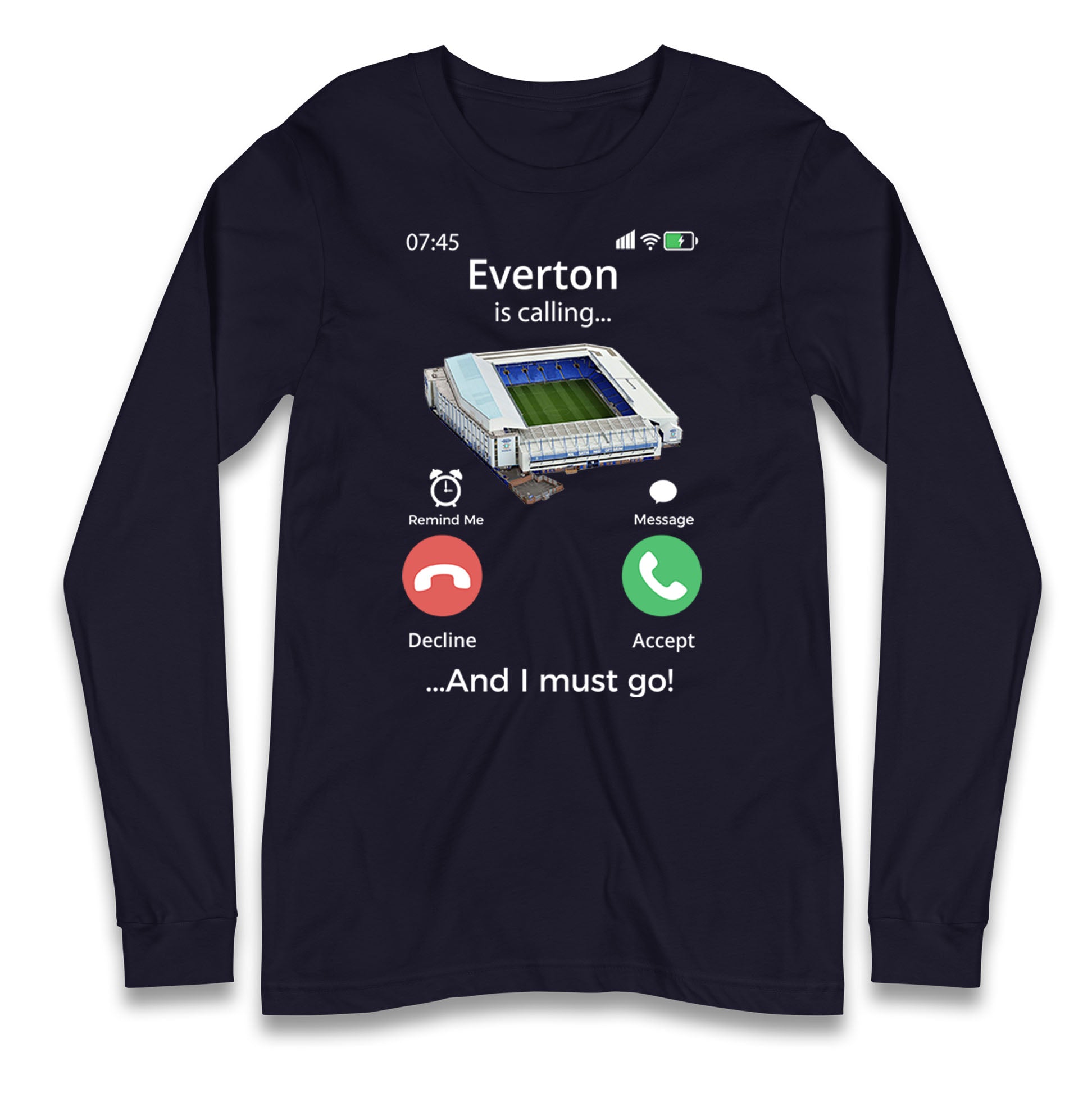 everton long sleeve jersey