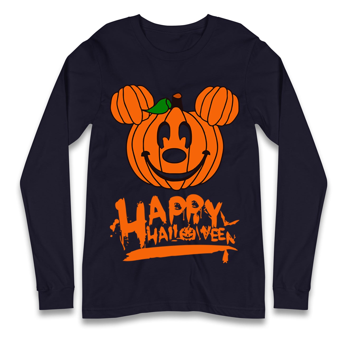 Mickey Mouse Pumpkin Happy Halloween Long Sleeve T Shirt