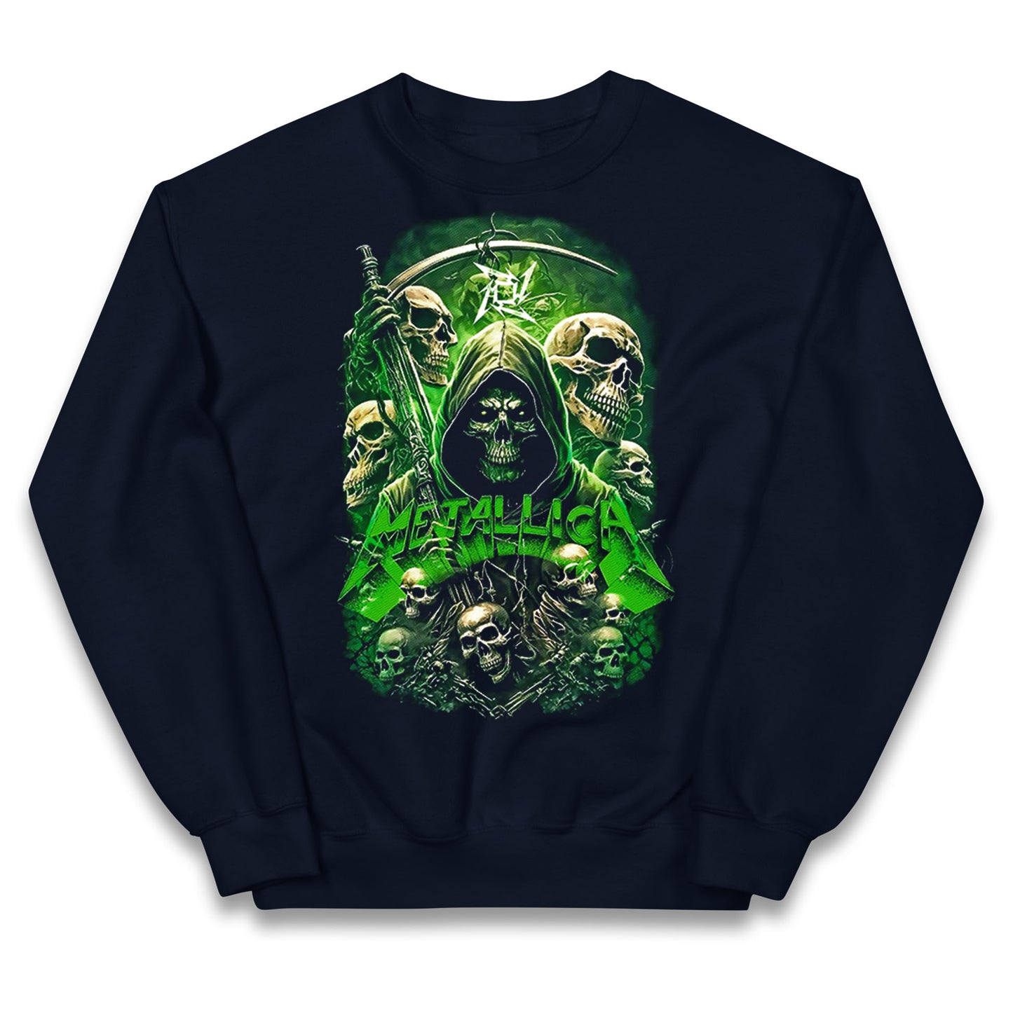 Metallica Green Skulls Kids Jumper