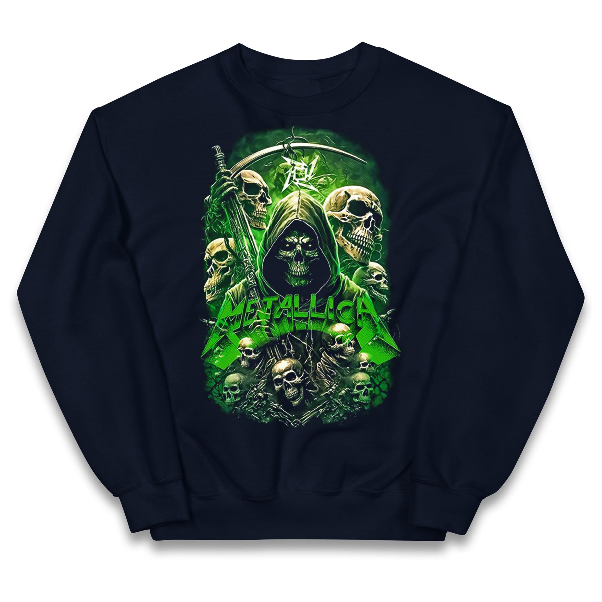 Metallica Green Skulls Kids Jumper