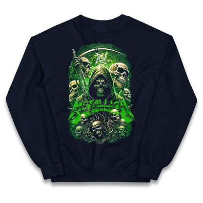 Metallica Green Skulls Kids Jumper