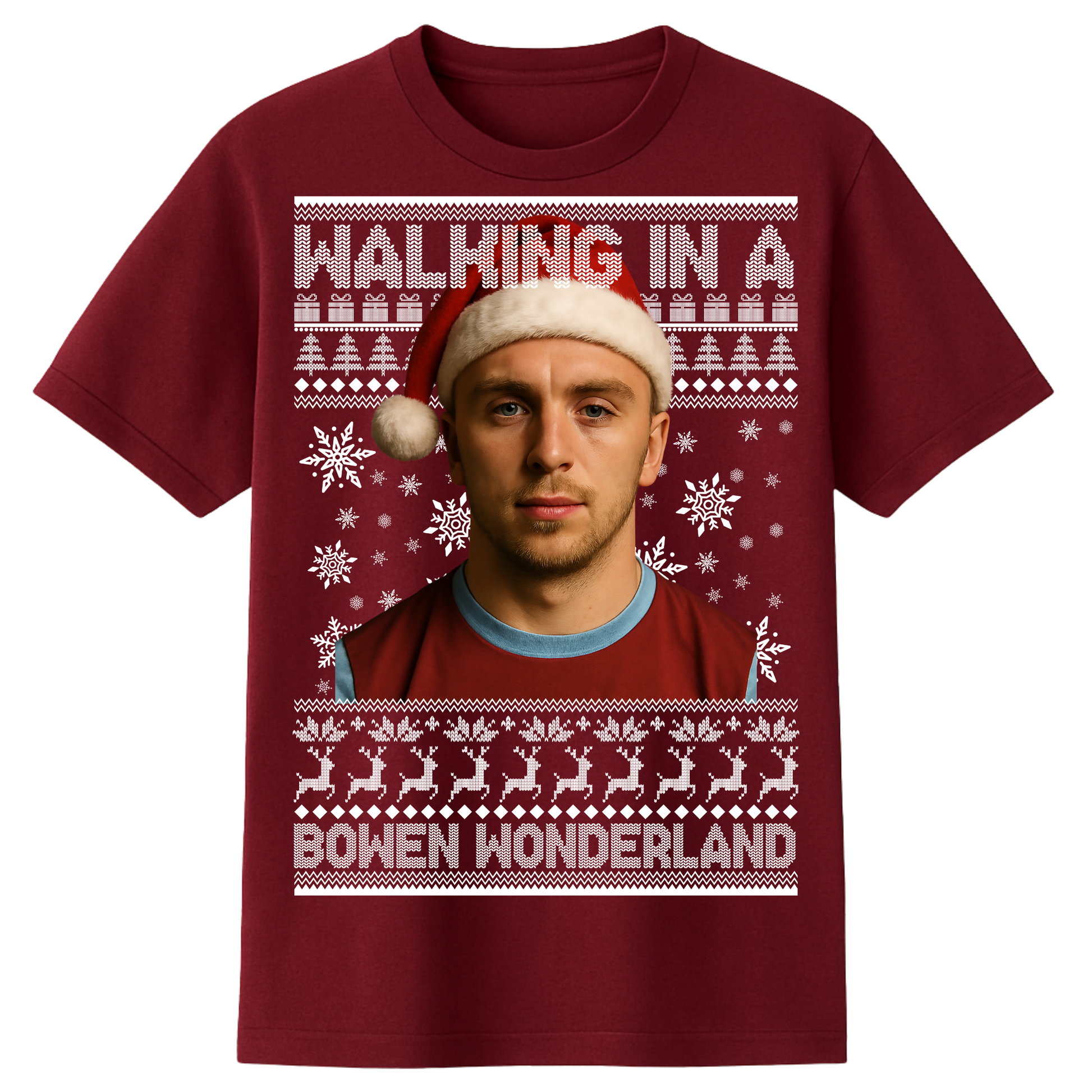 Jared Bowen walking in a Bowen Wonderland Christmas T Shirt