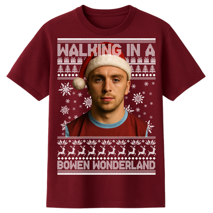 Jared Bowen walking in a Bowen Wonderland Christmas T Shirt