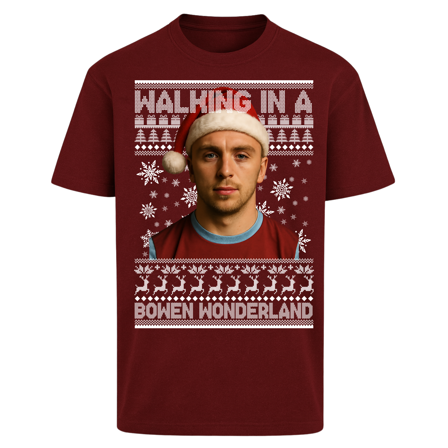 Jared Bowen walking in a Bowen Wonderland Christmas Oversized T Shirts