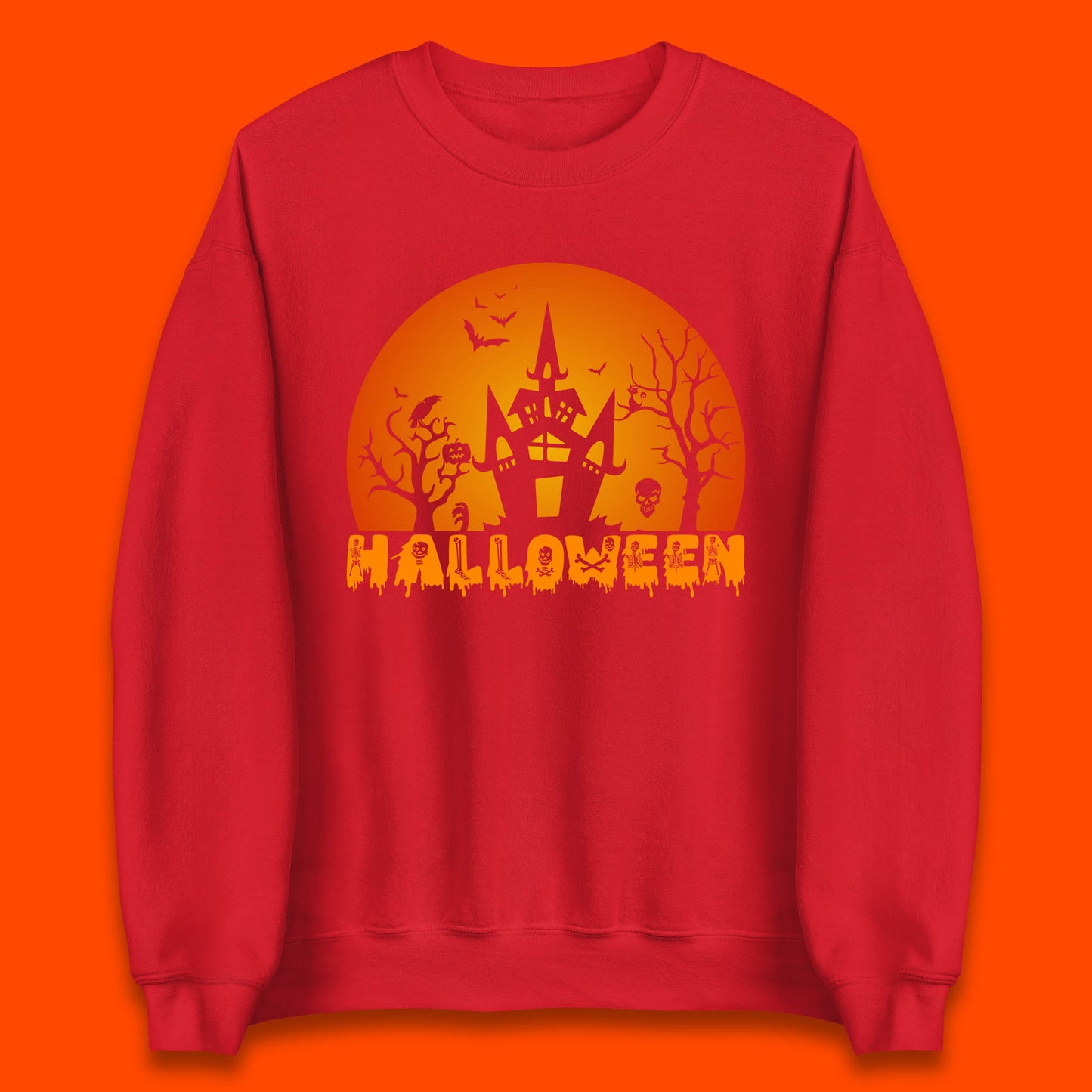 Halloween Horror Scary Hunted House Scary Spooky Night Festive Gift Unisex Sweatshirt