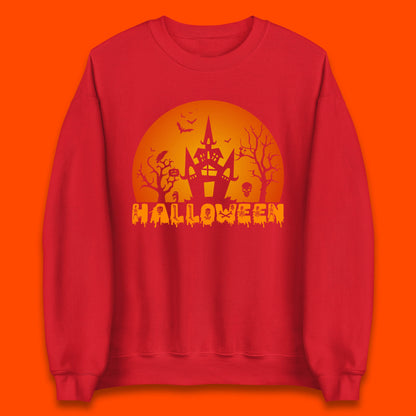 Halloween Horror Scary Hunted House Scary Spooky Night Festive Gift Unisex Sweatshirt