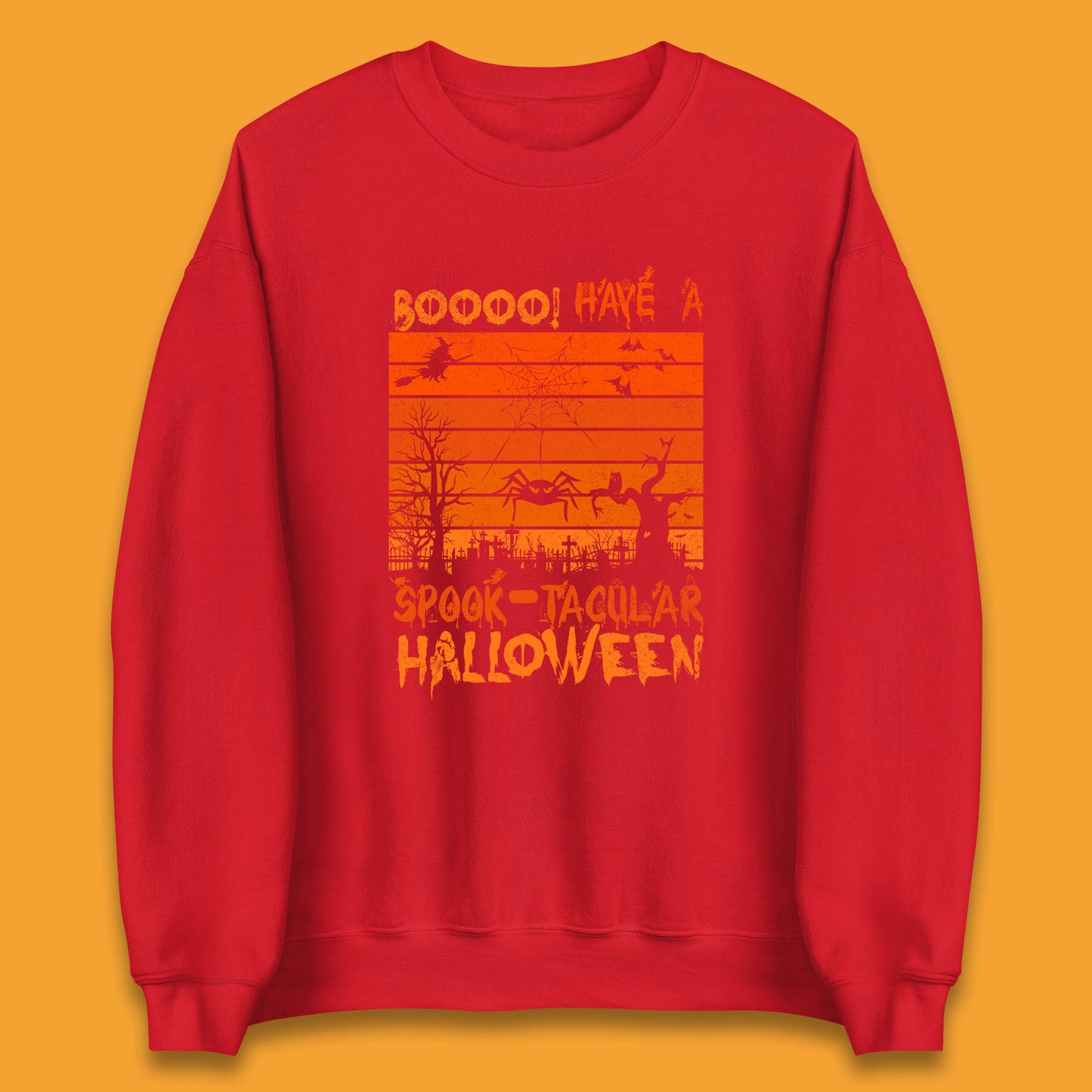 Booo Have A Spook Tacular Halloween Graveyards With Dead Tree Horror Scary Unisex Sweatshirt