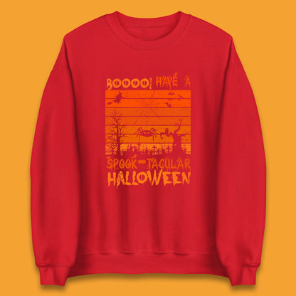 Booo Have A Spook Tacular Halloween Graveyards With Dead Tree Horror Scary Unisex Sweatshirt