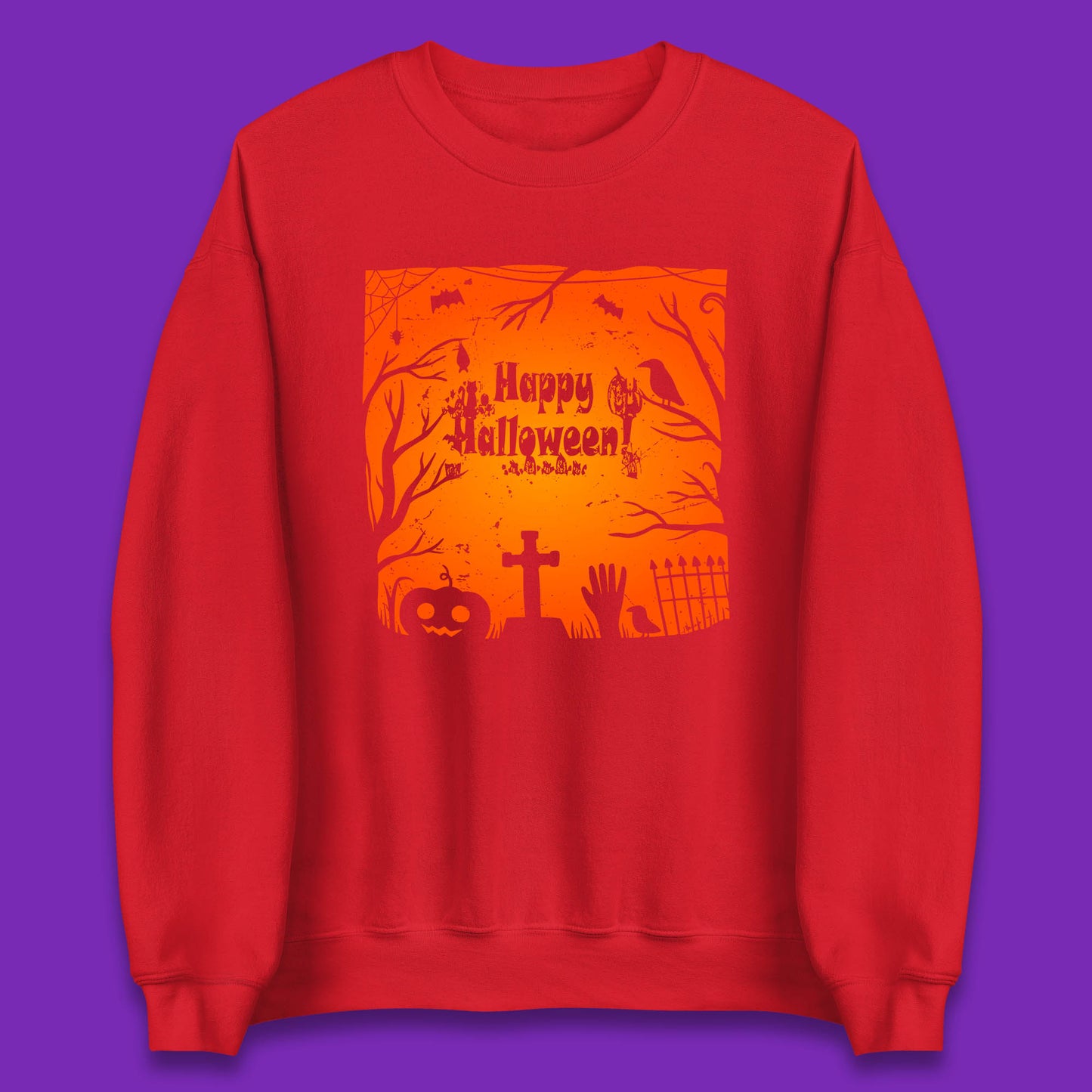 Happy Halloween Witch Hand Cross Sign Scary Pumpin Spooky Terrific Halloween Night Unisex Sweatshirt