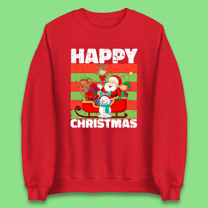 santa and friends on sleigh christmas sweatshirt
