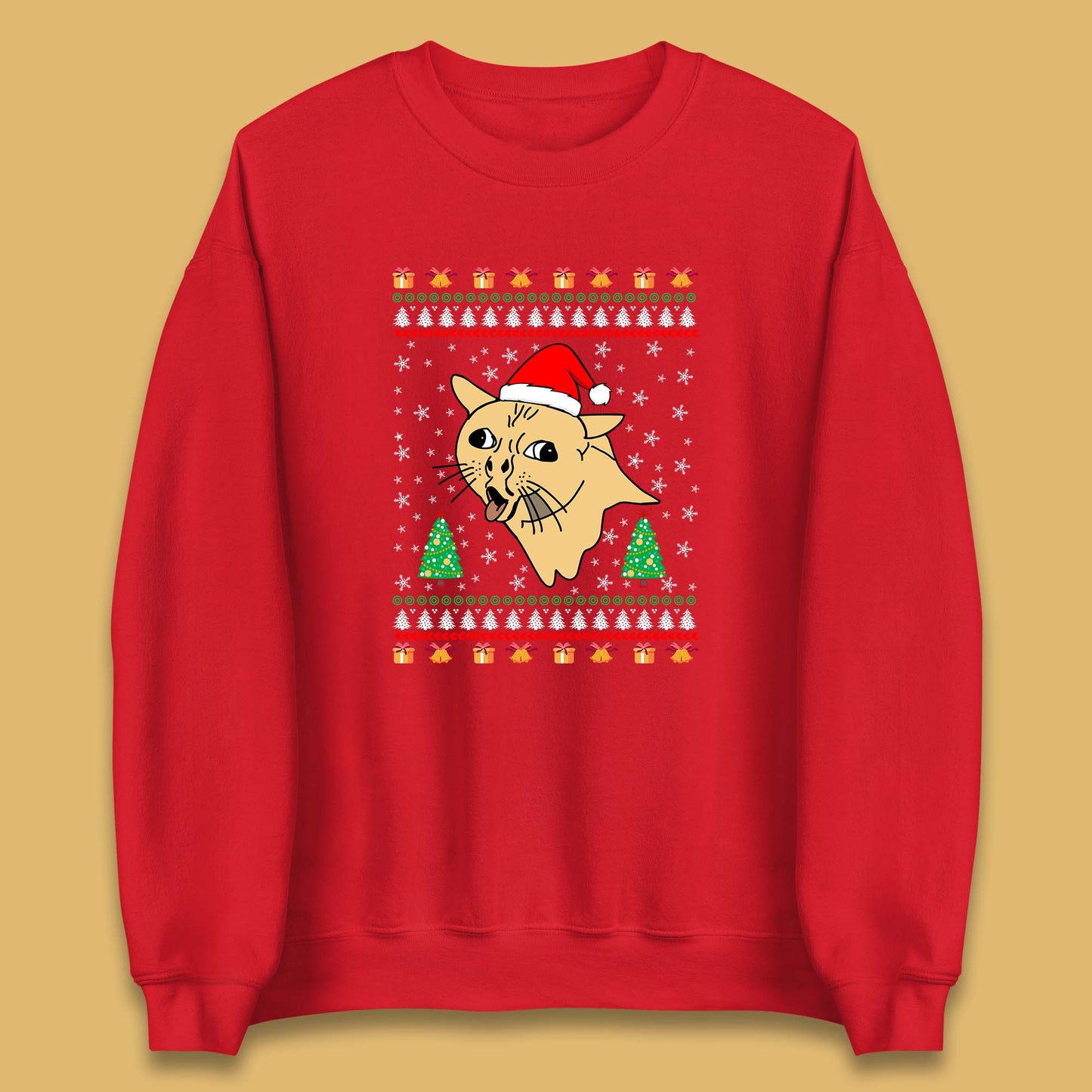coughing cat christmas sweatshirt