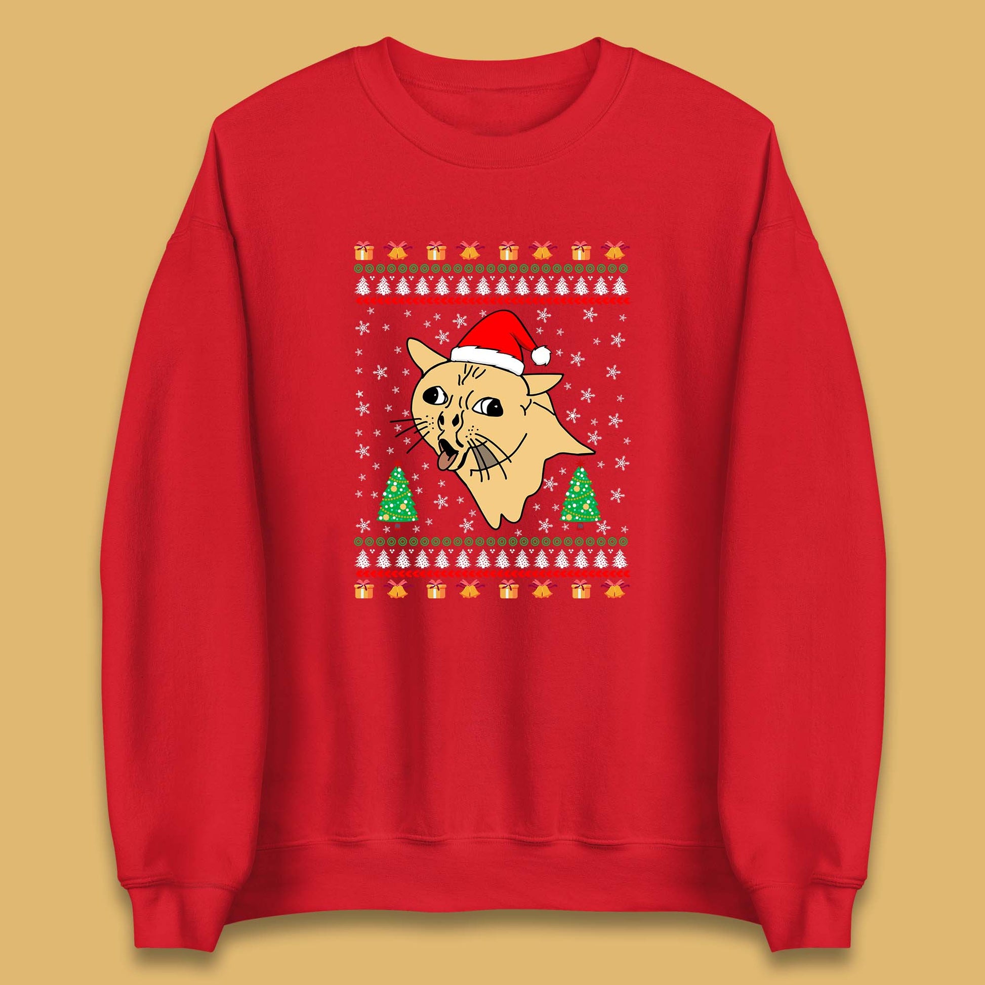coughing cat christmas sweatshirt