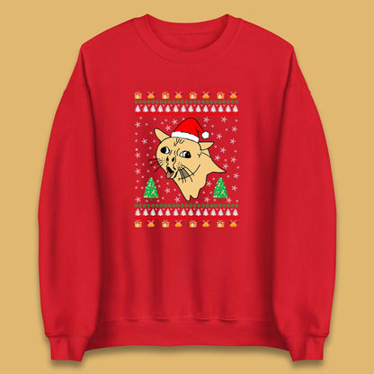 coughing cat christmas sweatshirt