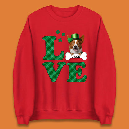 Personalised Love St. Patrick's Dog Unisex Sweatshirt
