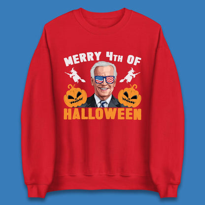 Merry 4th Of Halloween Funny Confused Joe Biden 4th Of July Unisex Sweatshirt