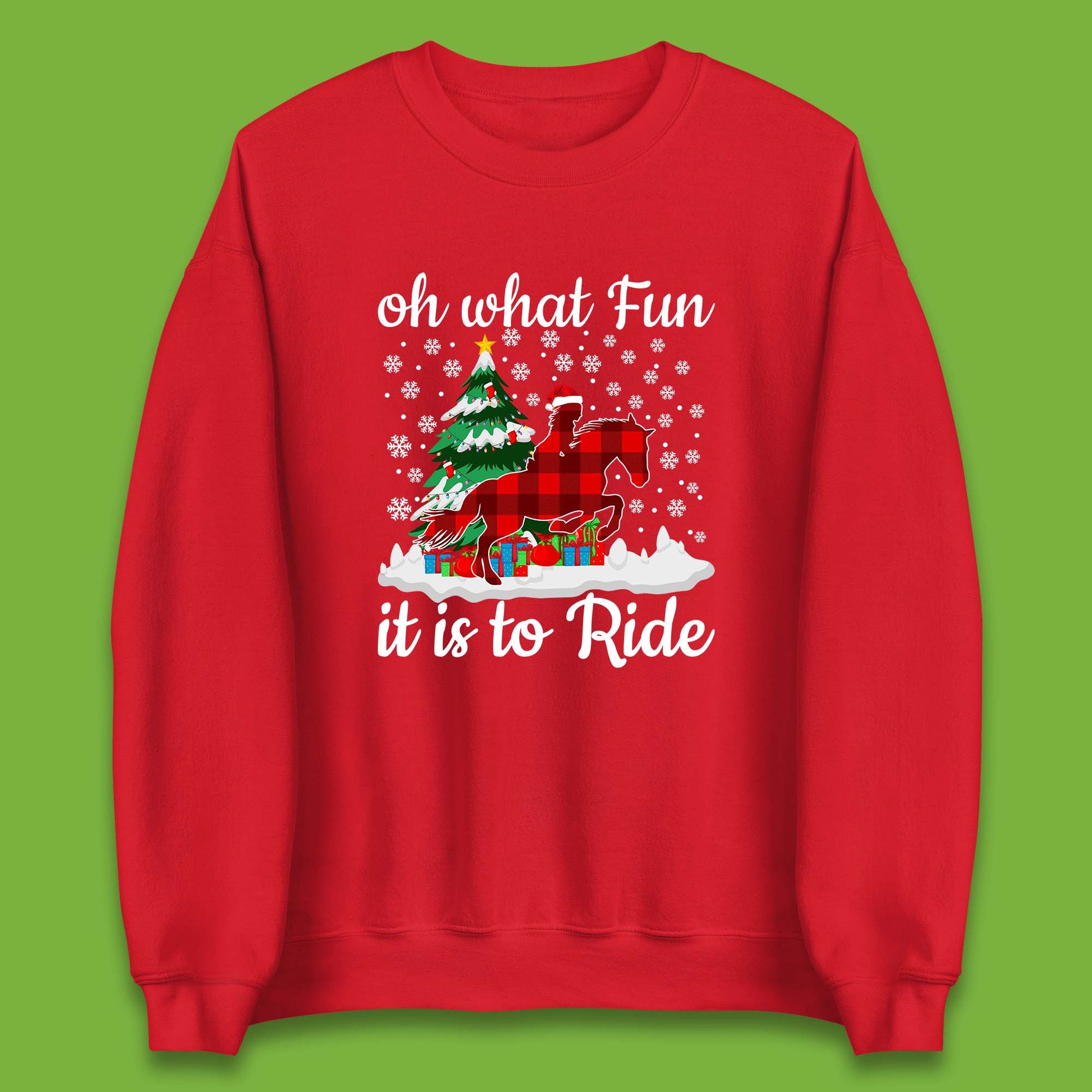 horse riding christmas sweatshirt