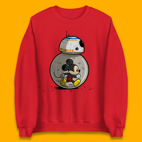 Disney Mickey Mouse BB-8 Funny Star Wars BB8 Running Mickey Disney Trip Star Wars 46th Anniversary Unisex Sweatshirt