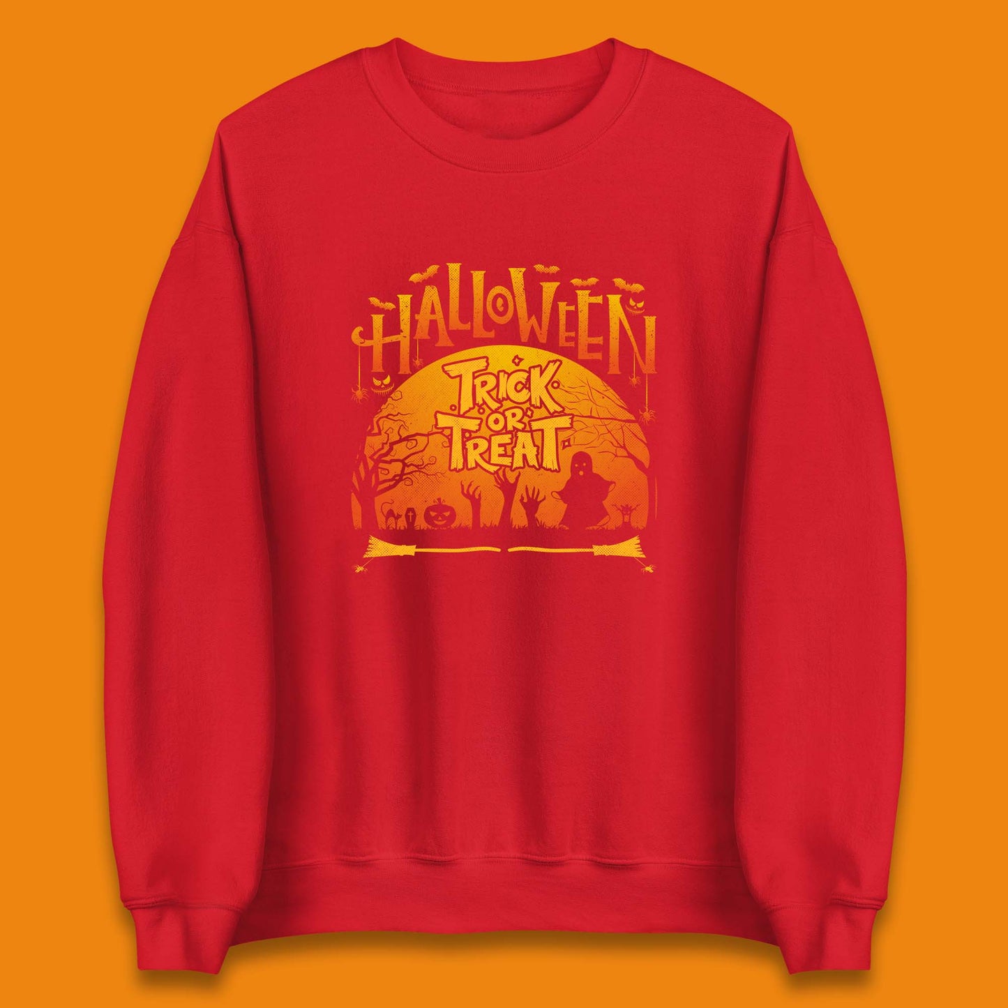 Halloween Trick Or Treat Horror Boo Ghost Creepy Zombie Hands Out Of Graveyard Unisex Sweatshirt