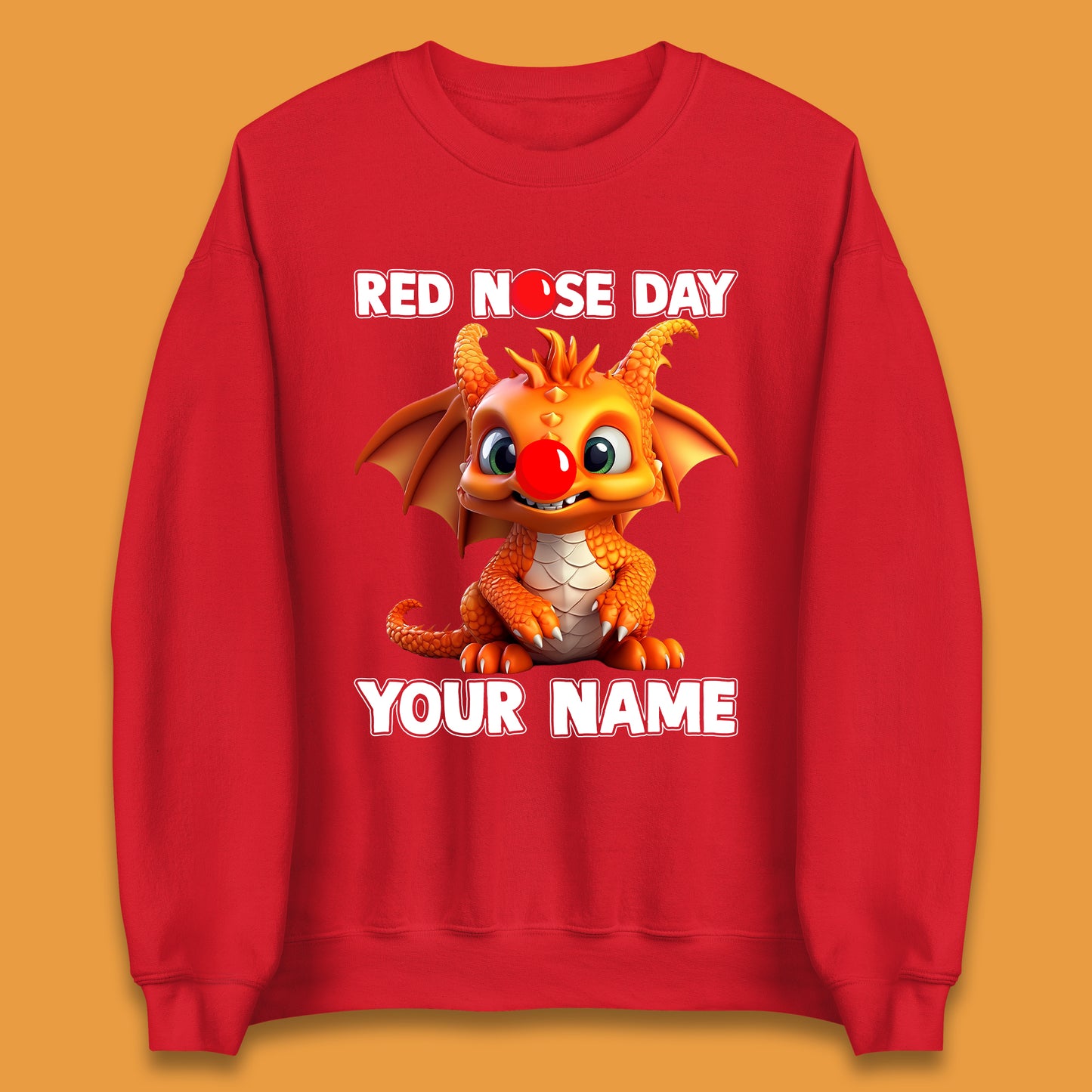 Personalised Red Nose Day Dragon Unisex Sweatshirt