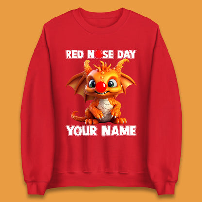 Personalised Red Nose Day Dragon Unisex Sweatshirt