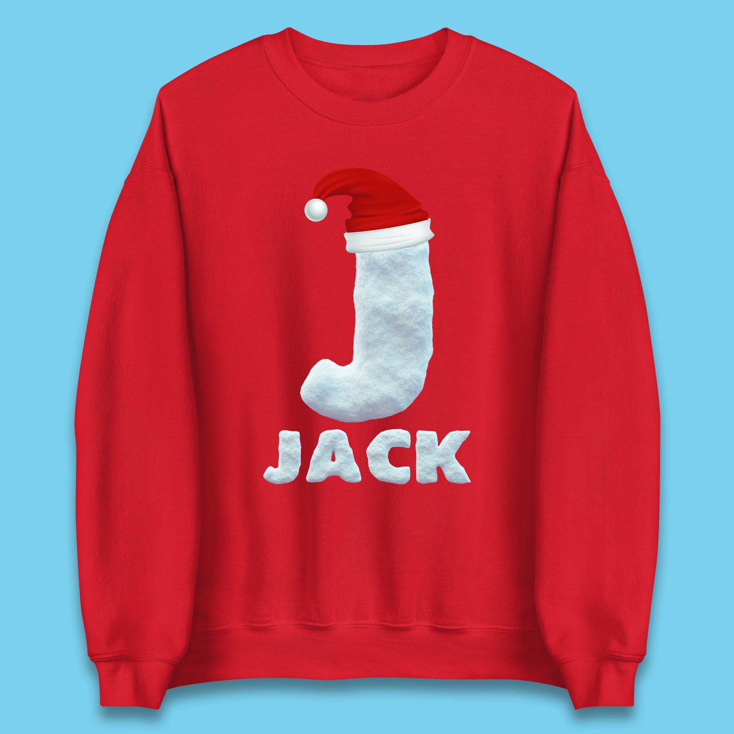 personalised snow style initial letter sweatshirt