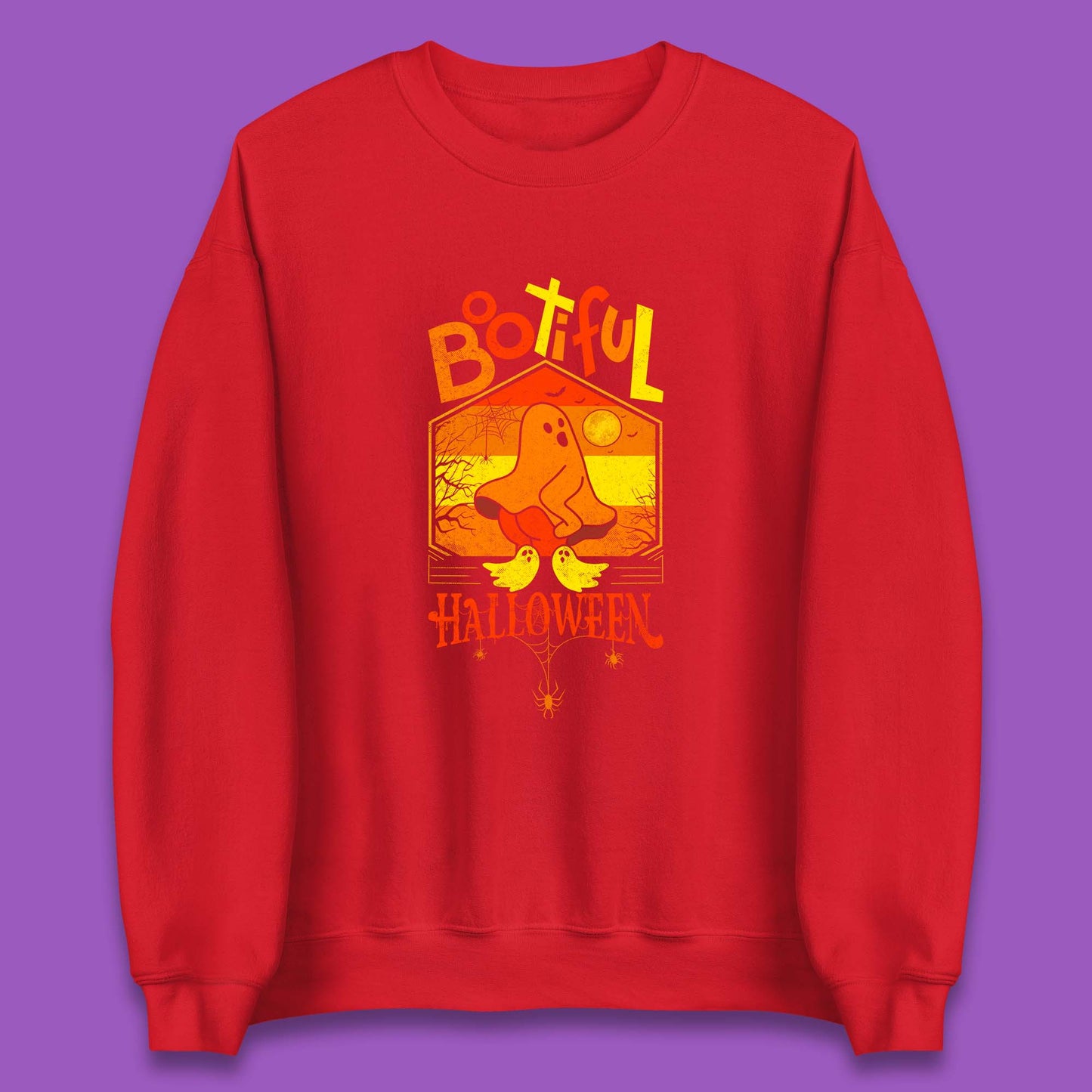 Bootiful Halloween Funny Ghost Big Butt Thick Halloween Ghost Booty Funny Humor Offensive Unisex Sweatshirt