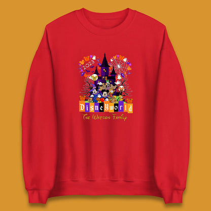 Personalised Disneyworld Halloween Family Disneyland Castle Mickey And Friends Disney Trip Unisex Sweatshirt