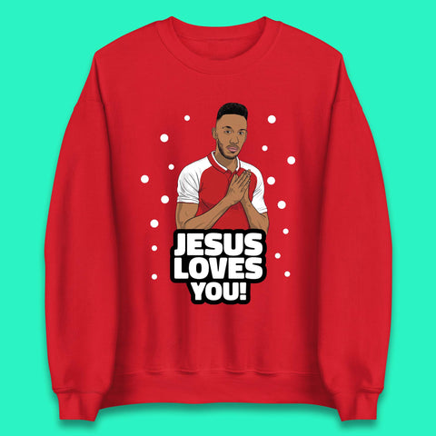 Jesus Loves You Footballer Christmas Unisex Sweatshirt