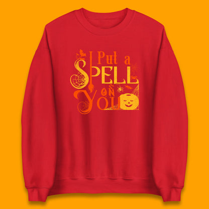 I Put a Spell on You Witch Broom Horror Spooky Scary Halloween Costume Unisex Sweatshirt