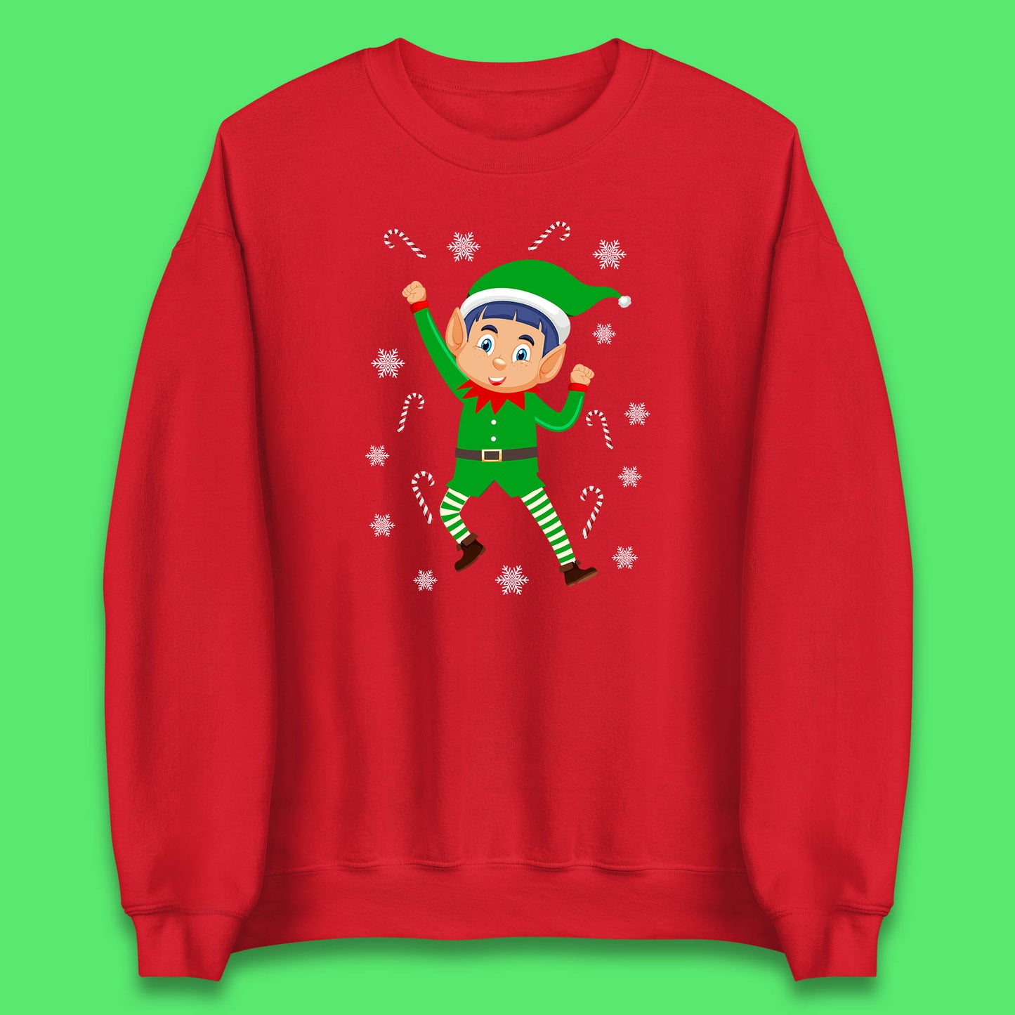 Cartoon Elf Christmas Jumper UK