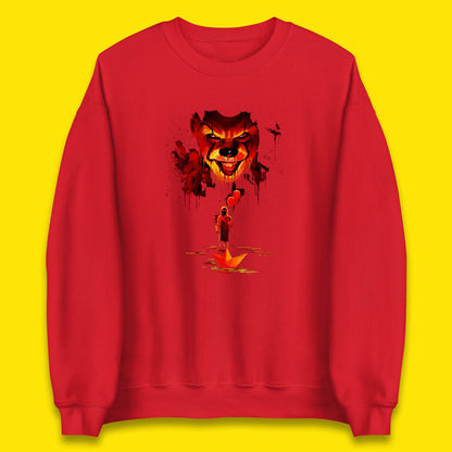 IT Clown Pennywise Halloween Horror Movie Character Serial Killer Clown Costume Unisex Sweatshirt