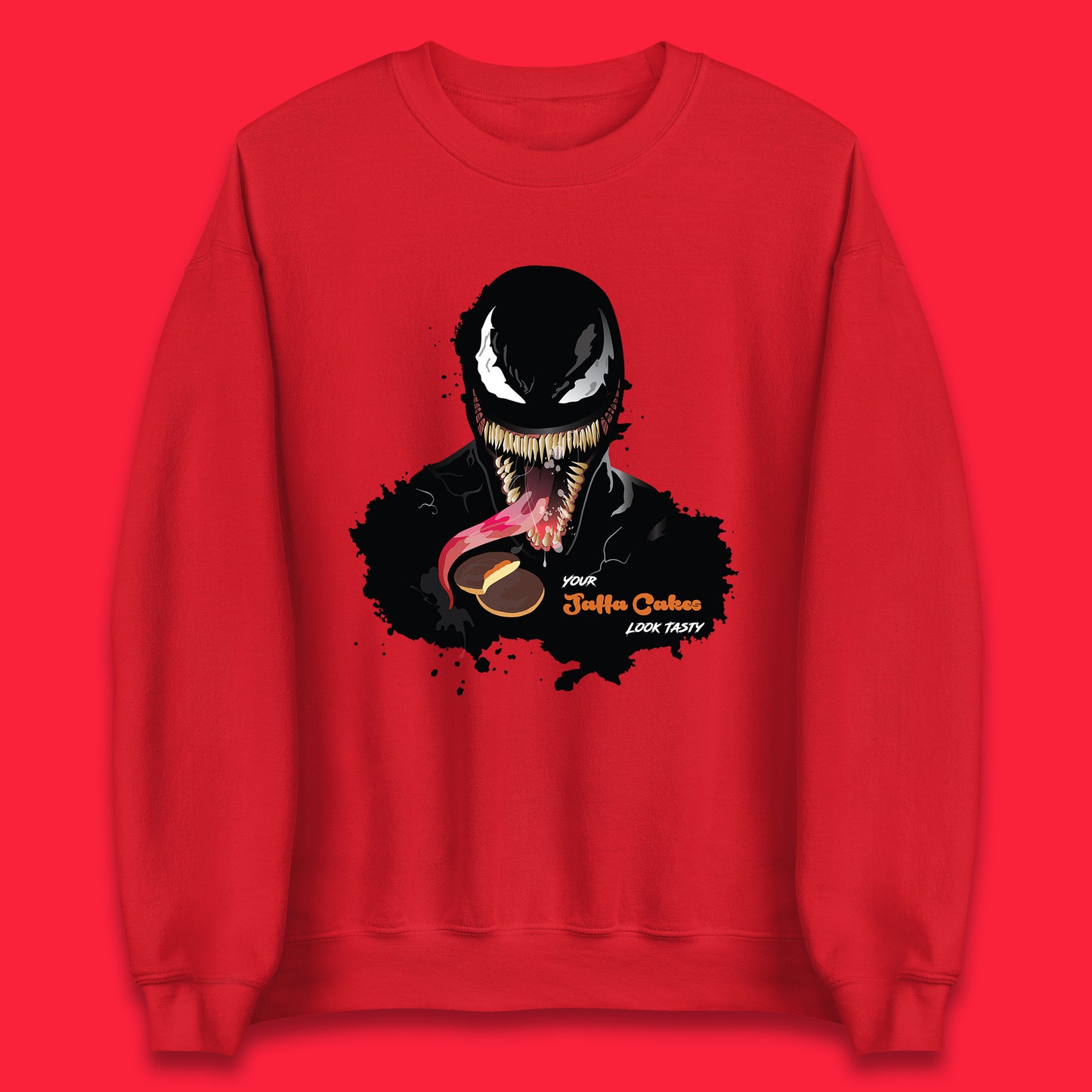 Venom Your Jaffa Cakes Look Tasty Marvel Avengers Venom Face Marvel Comics Movie Character Unisex Sweatshirt
