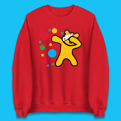 Dabbing Spotty Pudsey Bear Children In Need Dab Dance Spotty Day Donation Unisex Sweatshirt
