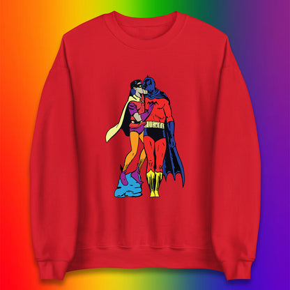 Batman X Robin Superhero Kiss Gay Pride LGBT Gay Bat Superheros Film DC Comics Unisex Sweatshirt