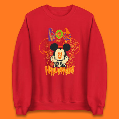 Boo Halloween Mickey Mouse Skeleton Horror Scary Disney Halloween Disneyland Trip Unisex Sweatshirt
