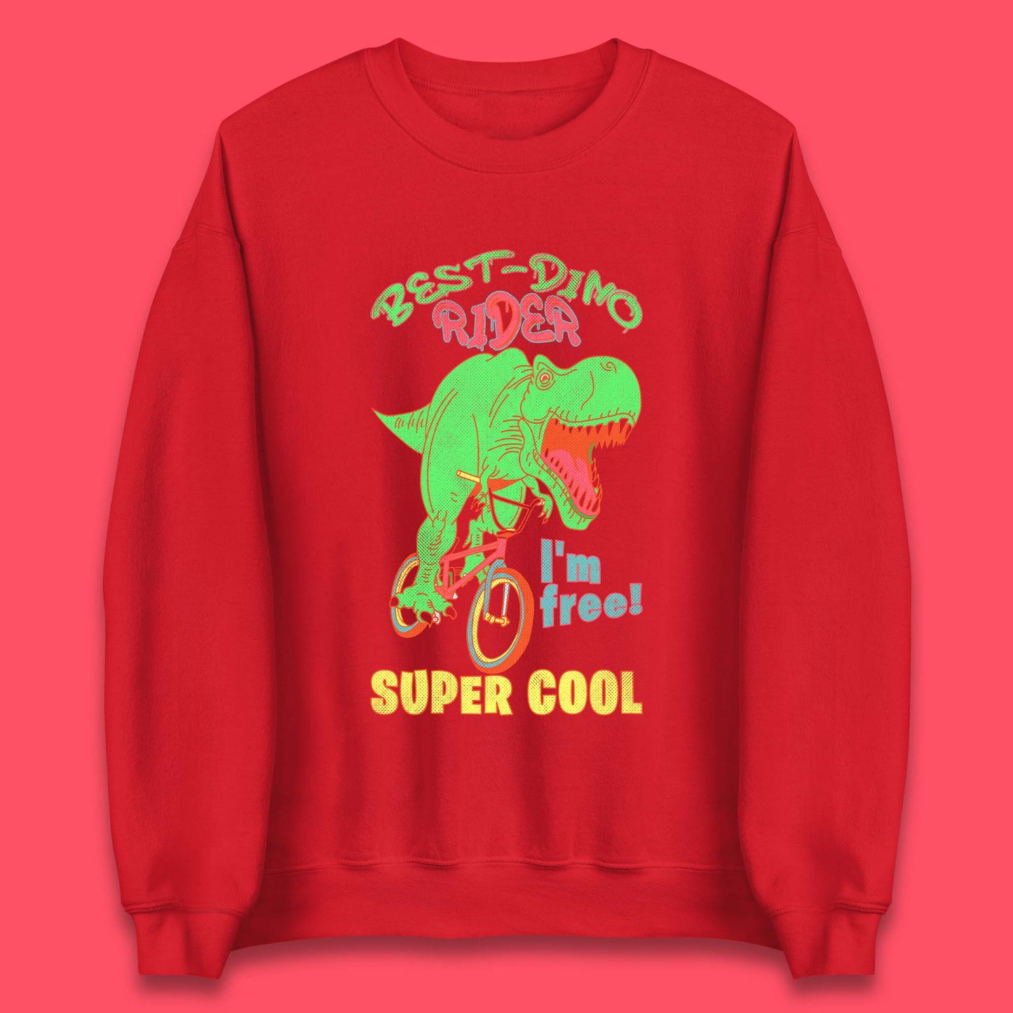 Dinosaur Riding Bicycle Unisex Sweatshirt