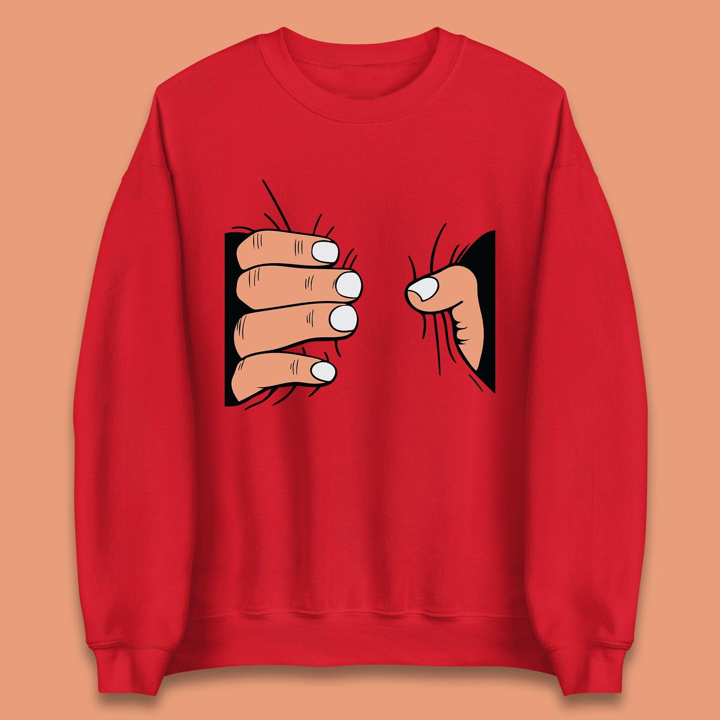 Crushing Handshake Big Hand Squeezing Funny Hand Grabbing Photographic Unisex Sweatshirt