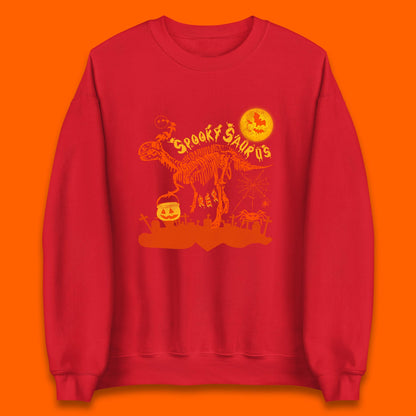 Spooky Saurus Rex Halloween Dinosaur Skeleton T-Rex Scary Pumpkin Unisex Sweatshirt