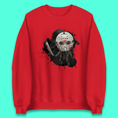 Chibi Jason Voorhees Holding Bloody Knife Halloween Friday The 13th Horror Movie Character Unisex Sweatshirt