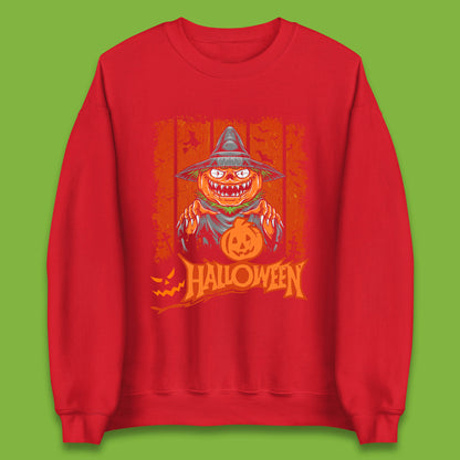 Halloween Pumpkin Head Scarecrow Jack O Lantern Pumpkin Head Horror Scary Vintage Retro Unisex Sweatshirt