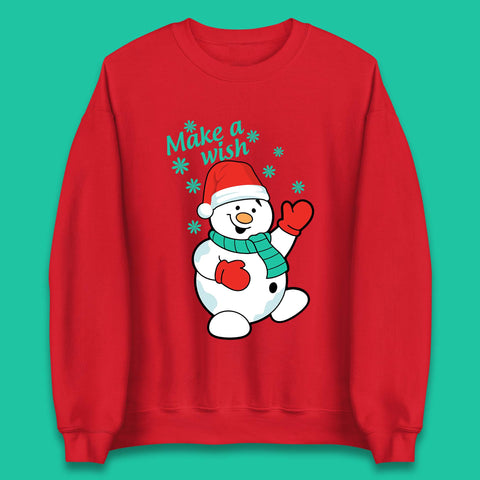Make A Wish Snowman Christmas Unisex Sweatshirt