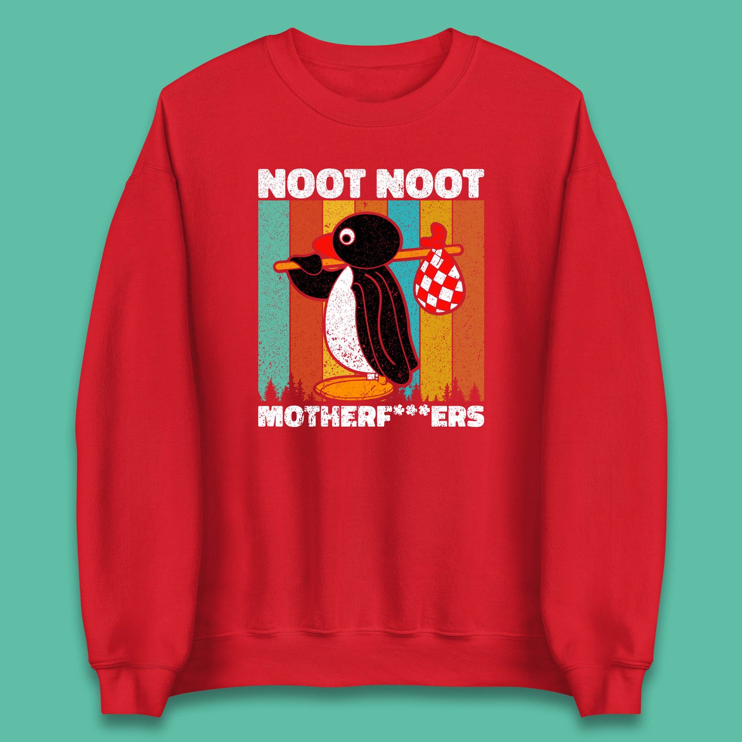 Noot Noot Pingu Madafakas Motherfcukers Funny Meme Vintage Retro Cartoon Anime Manga Unisex Sweatshirt