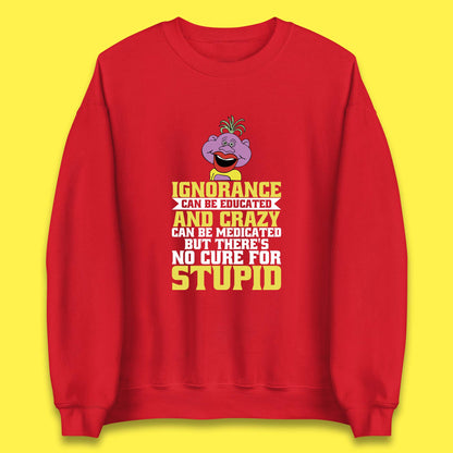 Ignorance Can Be Educated And Crazy Can Be Medicated But There's No Cure For Stupid Anonymous Quote Unisex Sweatshirt