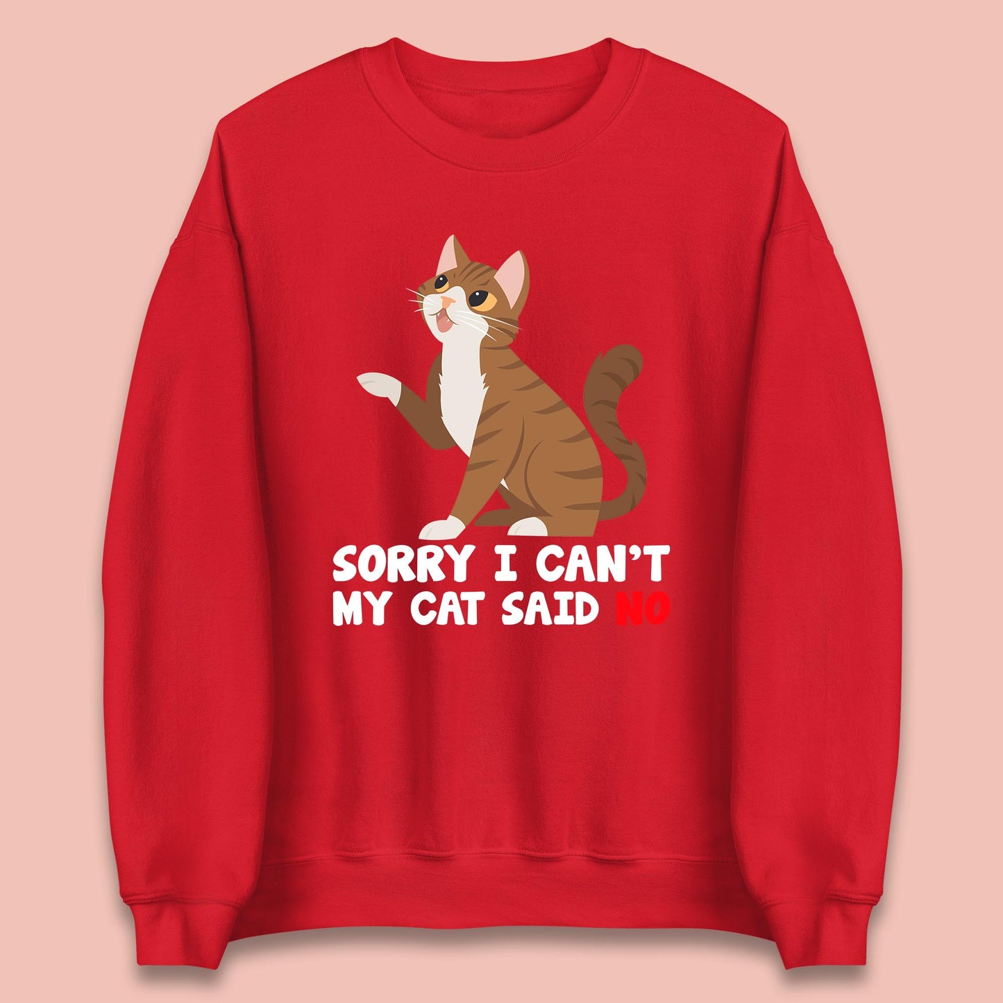 Sorry I Can't, My Cat Said No Funny Cats Lover Gift Unisex Sweatshirt