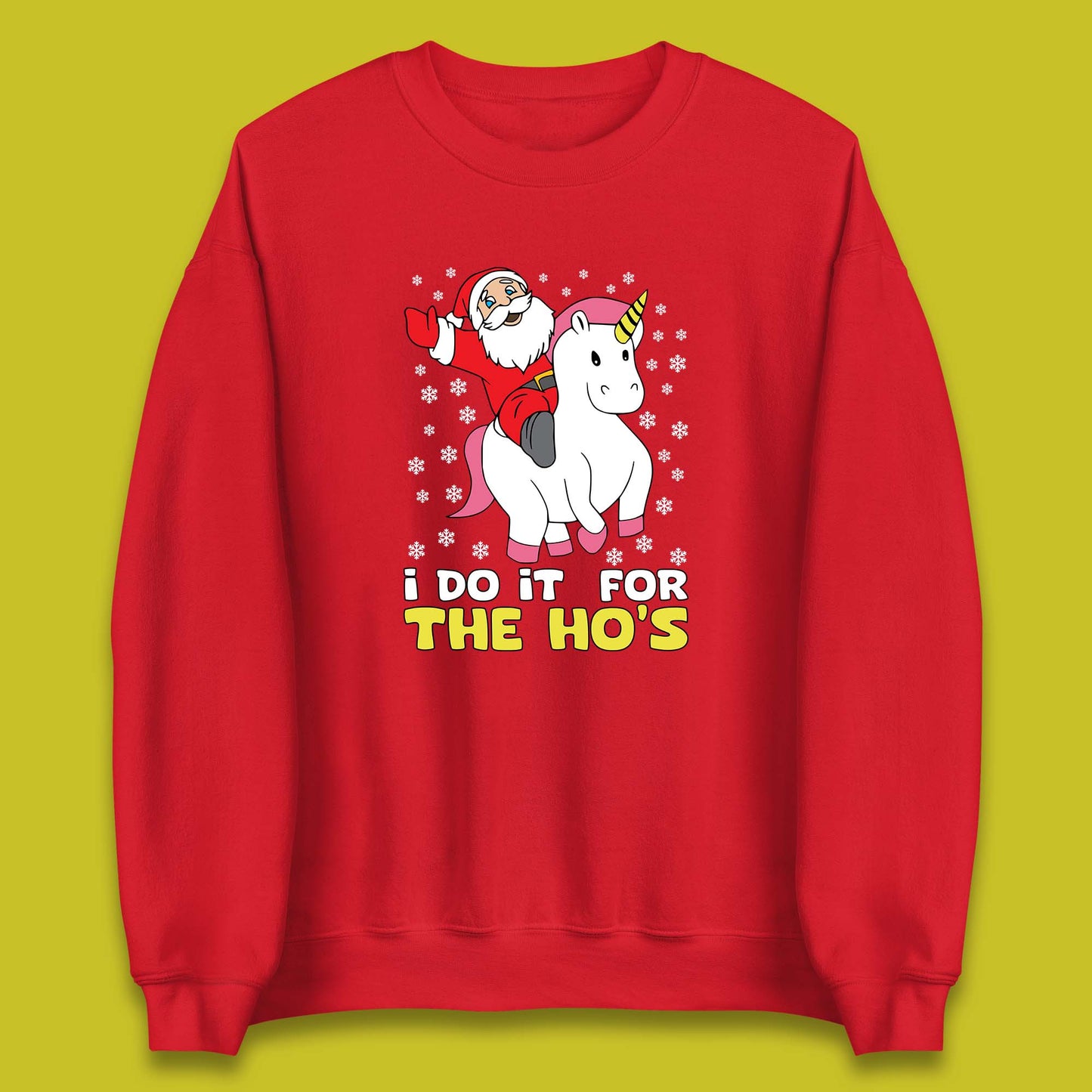 santa riding unicorn sweatshirt
