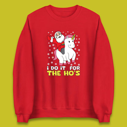 santa riding unicorn sweatshirt