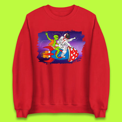 Alien & Astronaut Rocket Ship Unisex Sweatshirt