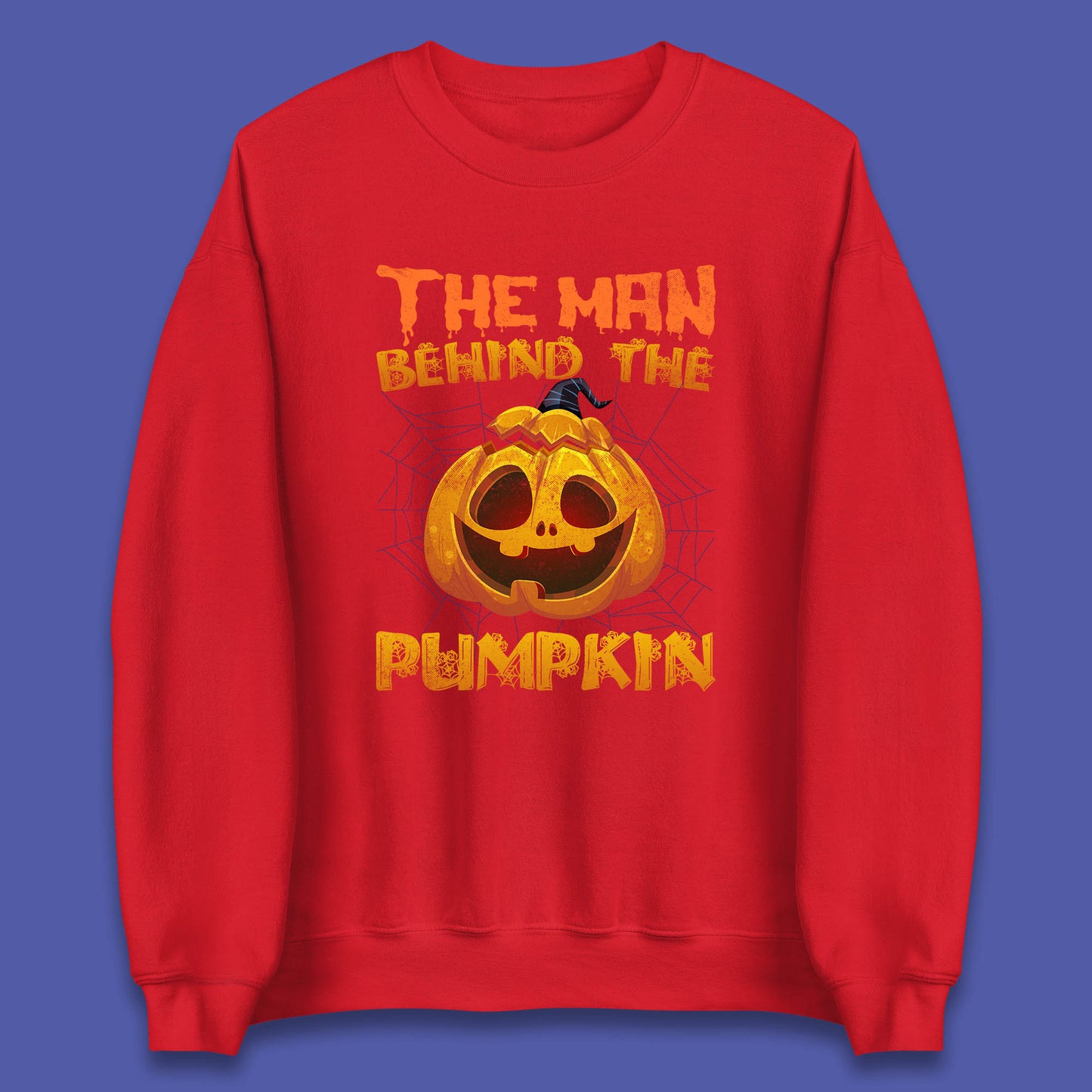 The Man Behind The Pumpkin Halloween Pregnancy Baby Announcement New Dad Gift Unisex Sweatshirt