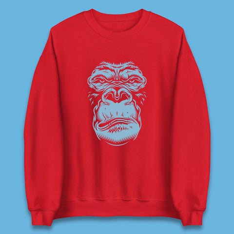 Angry Gorilla Face Scary Wild Angry Monkey Unisex Sweatshirt
